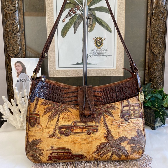 🌴1st Edition🌴CHOCOLATE COPA CABANA ISABELLE BRAHMIN +TORY BURCH BANANAS TASSEL - Picture 5 of 14